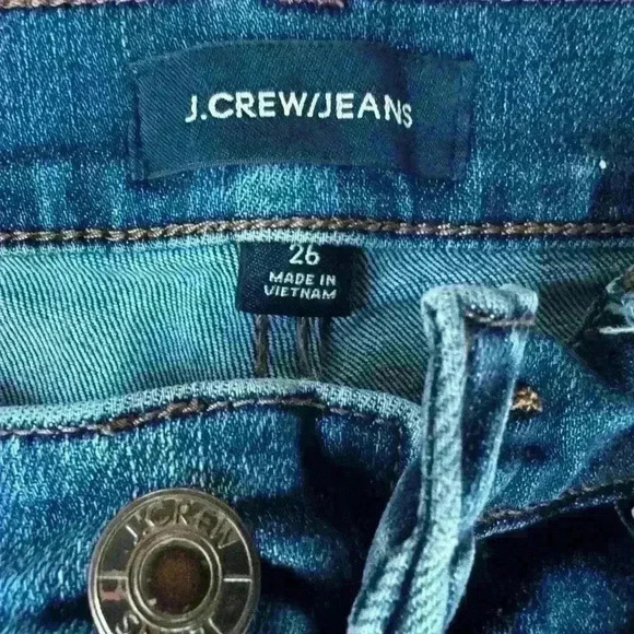 I. Crew Straight Jeans 26 Stretch Ankle Medium Wash Denim Distressed - Picture 7 of 9